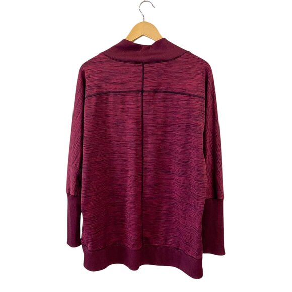 Maurice In Motion Scuba Sporty Cardigan - Burgundy - Sz Large - Picture 3 of 8
